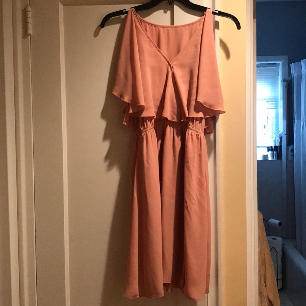 Brand new light pink chiffon midi dress
